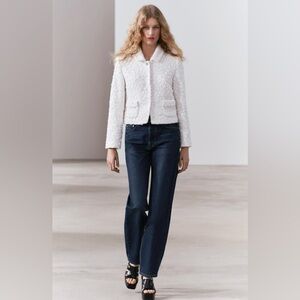 ZARA ZW COLLECTION SEQUIN CROPPED JACKET